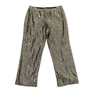 Venezia Jeans VTG Gold  Metallic Disco Pants Womens Size 14/16 Costume Party 70s